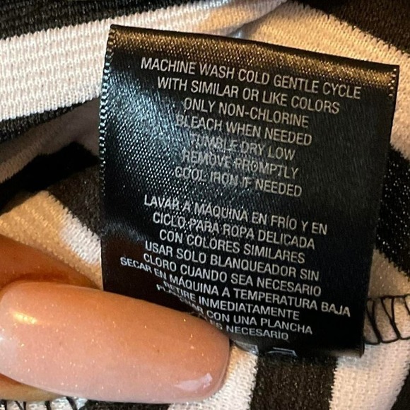 ATTENTION Brand Black and White Stripe A-Line Party Dress Size Medium - Picture 4 of 6